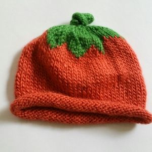 Hand Knit Pumpkin Hat